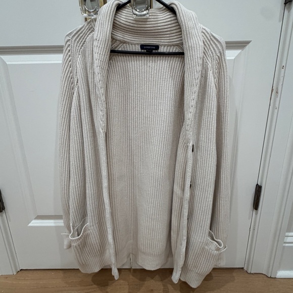 Lands End Cream Cardigan Sweater 2XL - Picture 3 of 13
